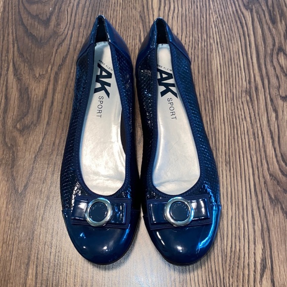 Anne Klein Sport Shoes - AK Anne Klein Sport Flats Bow Detail Round Toe Navy Blue Slip On Size 12
